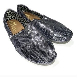 Toms Classics Pewter Sequins Womens Shoes